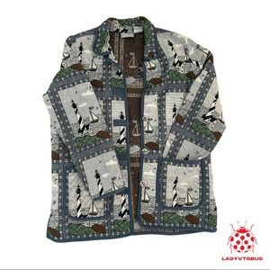 lighthouse print jacket
